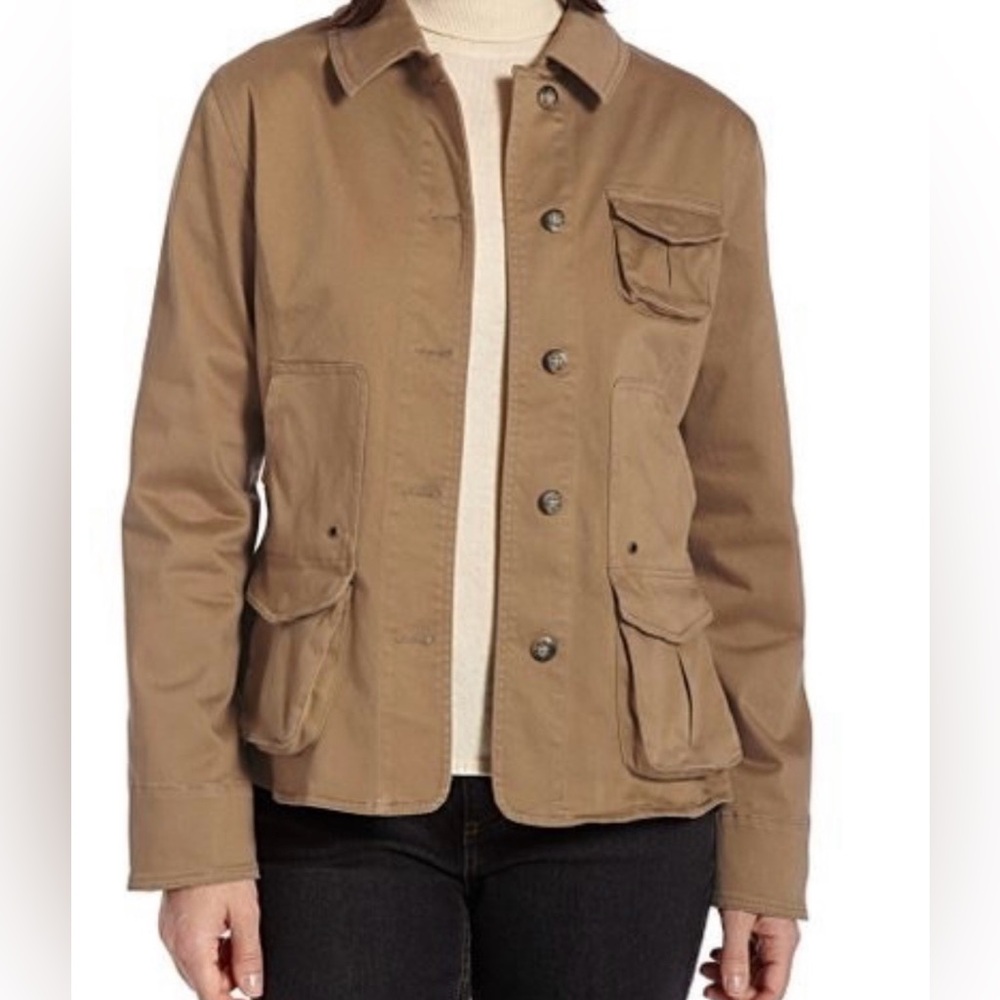 Woolrich Saddle Ridge Utility Jacket Women’s M Brown Stretch Cotton Chore Coat